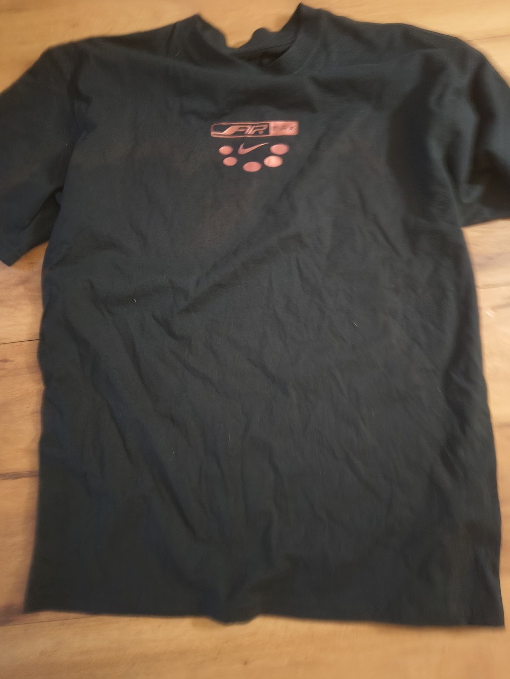 Nike Black Short-Sleeve Tee with Pink Chest Graphic